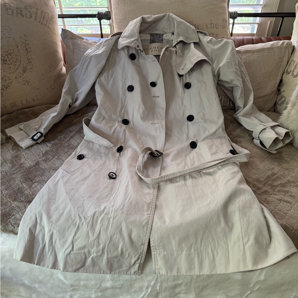 Burberry Brit Classic Trench Coat with Belted Waist